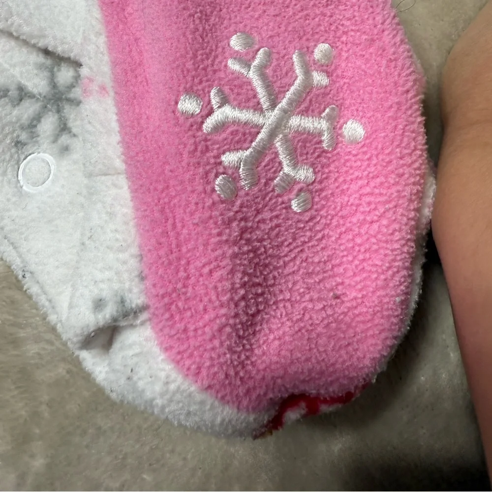 Carter’s | Baby Girl Festive Snowflake Fleece Footed Pajama | 6-9M